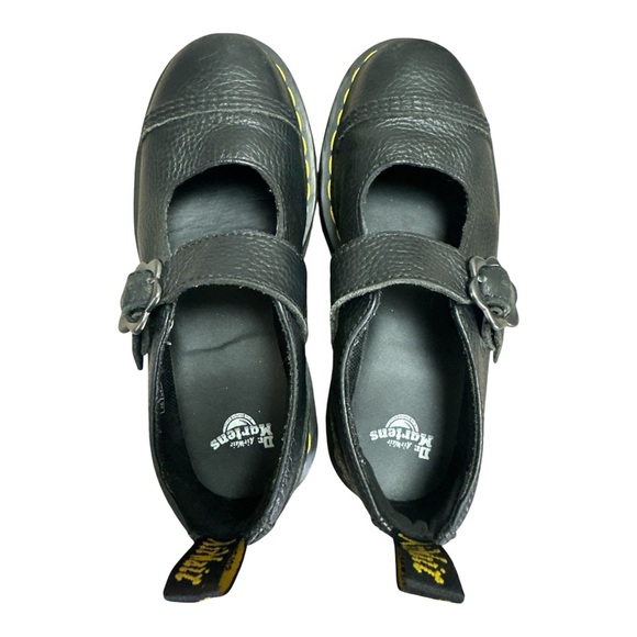 Dr. Martens ADDINA Flower Women’s Buckle Leather Platform Shoes Black Size 7 - Picture 11 of 14